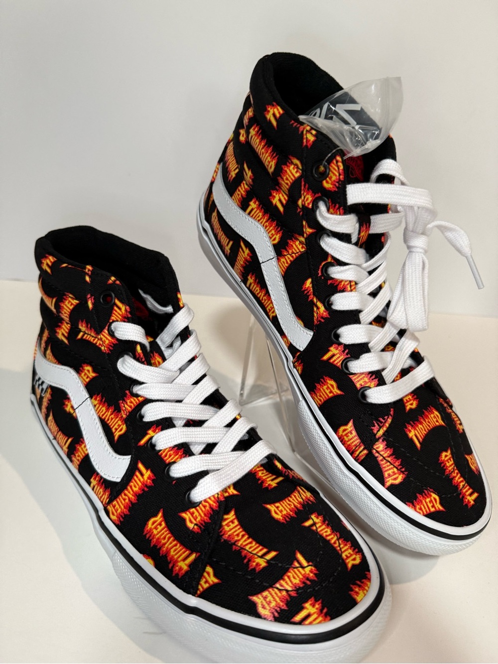 Vans Sk8-Hi Thrasher Flame Print High-Tops - Black, Orange, Yellow